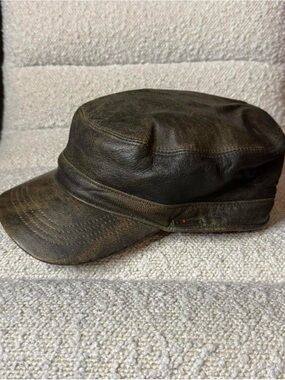 Wigens Swedish Designer 100% mooseleather Brown Leather vintage Cap hat